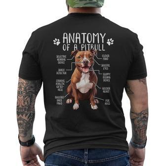 Funny Anatomy Pitbull Dog Cute Pittie Lover Pit Bull Owner Mens Back Print T-shirt - Seseable