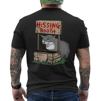 Angry Cat Memes Hissing Booth Free Hisses Kitten Lover Men's T-shirt Back Print - Monsterry