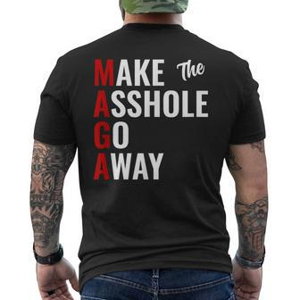 Anti Trump Maga Make The Asshole Go Away Men's T-shirt Back Print | Mazezy