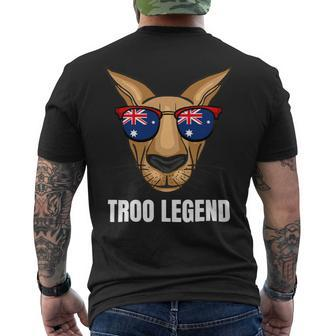 Funny Australian Kangaroo Australia Flag Aussie 2 Mens Back Print T-shirt - Monsterry AU