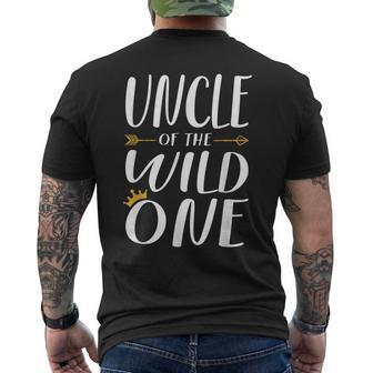 Funny Awesome Uncle Of The Wild One Thing 1St Birthday Funny Gifts For Uncle Mens Back Print T-shirt | Mazezy