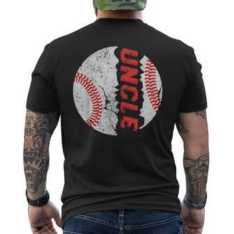 Funny Ball Uncle Softball Baseball Bday Graphic Fathers Day Mens Back Print T-shirt | Mazezy