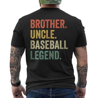 Funny Baseball Player Brother Uncle Baseball Legend Vintage Mens Back Print T-shirt | Mazezy