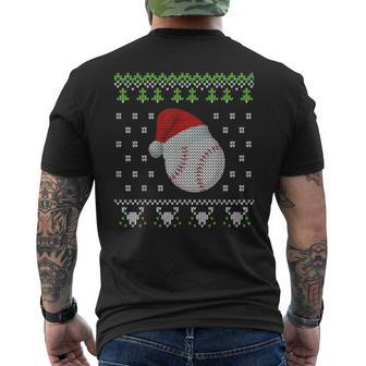 Baseball Ugly Christmas Sweater Boys Fun Xmas Men's T-shirt Back Print | Mazezy