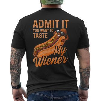Bbq Weiner Admit It You Want To Taste My Weiner Men's T-shirt Back Print - Seseable