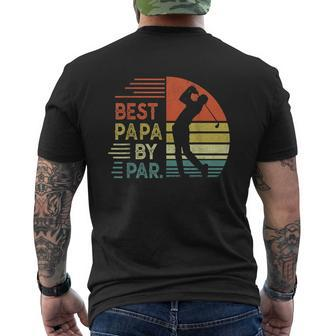 Funny Best Papa By Par Fathers Day Golf Grandpa Mens Back Print T-shirt - Seseable