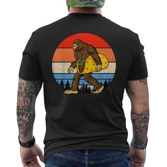 Bigfoot Holding Taco Taco Taco Lover Bigfoot Men's T-shirt Back Print - Seseable