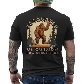 Funny Bigfoot Sasquatch Vintage Style Sasquatch Funny Gifts Mens Back Print T-shirt | Mazezy