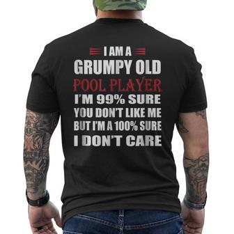Funny Billiards I Am A Grumpy Old Pool Player Men's Crewneck Short Sleeve Back Print T-shirt | Mazezy