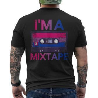 Bisexuality Pride Retro Cassette Bi Bisexual Men's T-shirt Back Print | Mazezy
