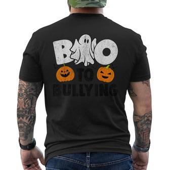 Boo To Bullying Orange Unity Day Halloween Teacher Kid Men's T-shirt Back Print - Monsterry