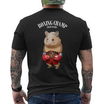 Funny Boxing Champion Hamster Fighter Mens Back Print T-shirt - Monsterry UK
