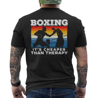 Funny Boxing Cheaper As Therapy Boxer Knockout Sparring Mens Back Print T-shirt - Monsterry UK