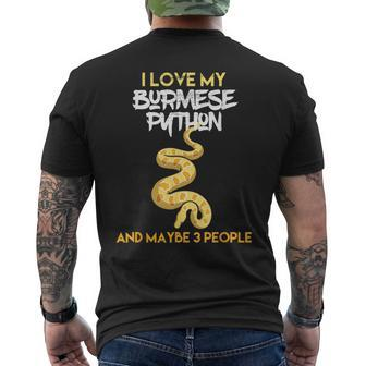 Burmese Python For Snake Owners Men's T-shirt Back Print | Mazezy