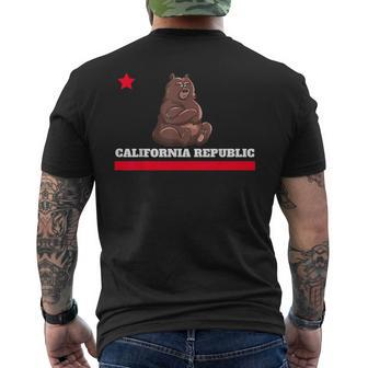 California Republic State Flag Novelty T Men's T-shirt Back Print | Mazezy AU