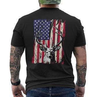 Funny Camo Hunting Lover American Flag Mens Back Print T-shirt - Monsterry UK