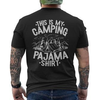 Funny Camper Happy Hiking Outdoors This Is My Camping Pajama Mens Back Print T-shirt | Mazezy