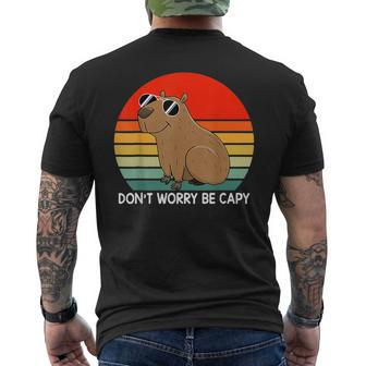 Funny Capybara Dont Be Worry Be Capy Funny Capybara Costume Mens Back Print T-shirt | Mazezy