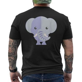 Funny Cartoon Animals Elephant Animals Funny Gifts Mens Back Print T-shirt | Mazezy