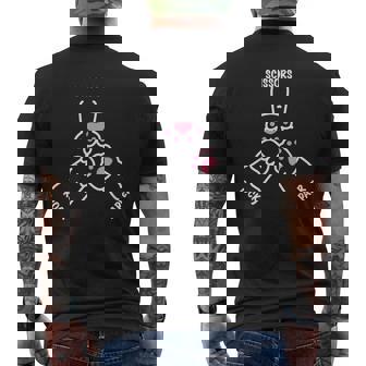 Funny Cat Cute Rock Paper Scissors Cat Paws Mens Back Print T-shirt | Mazezy