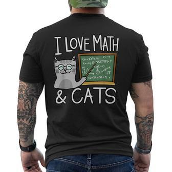 Cat Lover Math And Cat Math Lover Men's T-shirt Back Print - Monsterry CA