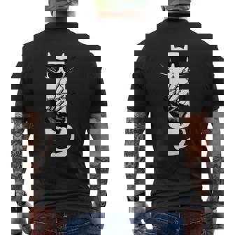 Cat Wearing Sunglasses Playing Bagpipes Men's T-shirt Back Print | Mazezy