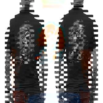 Cavalier King Charles Spaniel Cute Ronk Roll Rocker Men's T-shirt Back Print
