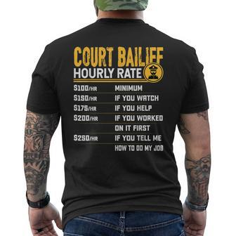Court Bailiff Hourly Rate Men's T-shirt Back Print | Mazezy