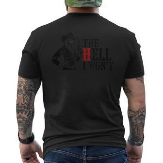 Funny Cowgirl With Gun The Hell I Wont Apparel For Life Mens Back Print T-shirt | Mazezy