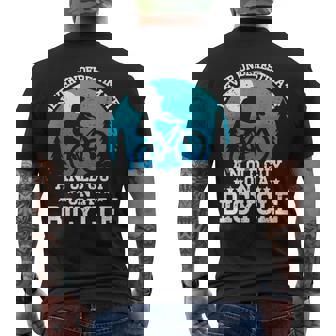 Cycling Never Underestimate An Old Guy On A Bicycle Men's T-shirt Back Print - Monsterry