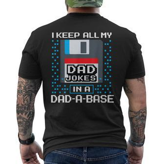 Funny Dad Joke Dad A Base Pun Nerd 80S 90S Vintage Mens Back Print T-shirt - Thegiftio UK