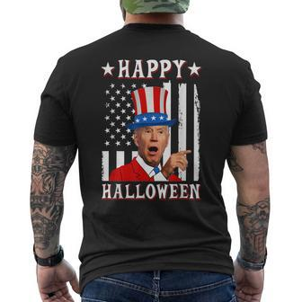 Funny Dazed Joe Biden Confused Happy Halloween 4Th Of July Mens Back Print T-shirt | Mazezy