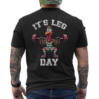 Deadlifting Turkey Thanksgiving Leg Day Deadlift Men's T-shirt Back Print - Seseable