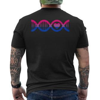Funny Dna Heart Lgbt Gay Pride Flag Month Lgbtq Bisexual Mens Back Print T-shirt | Mazezy