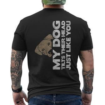 Dog Dog Tilts Head Dog Lover Dog Owner Dog Men's T-shirt Back Print - Seseable