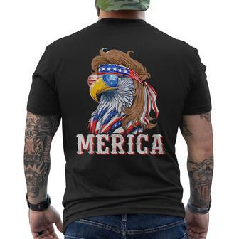 Funny Eagle Mullet 4Th Of July Usa American Flag Merica Mullet Funny Gifts Mens Back Print T-shirt | Mazezy