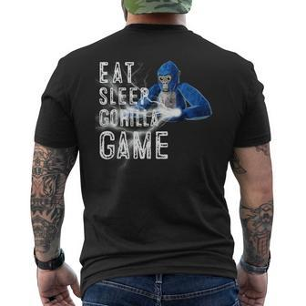 Eat Sleep Gorilla Monke Tag Gorilla Vr Gamer Men's T-shirt Back Print - Seseable