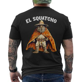 El Squatcho Poncho Western Bigfoot Sasquatch Lover Men's T-shirt Back Print - Monsterry AU