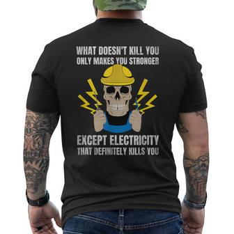 Electrician For Electrical Engineer Electricity Men's T-shirt Back Print | Mazezy