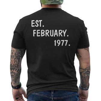 Funny Est February 1977 41St Years Old 41 Birthday Gif Mens Back Print T-shirt | Mazezy DE