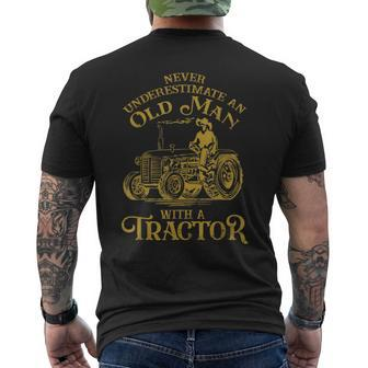 Funny Farmer Farm Tractor Farming Truck Lovers Humor Outfit Mens Back Print T-shirt | Mazezy