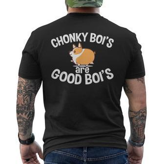 Funny Fat Dog Chonky Bois Are Good Boys Dog Lover Gift Mens Back Print T-shirt | Mazezy
