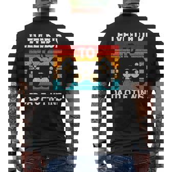 Funny Fathers Day Novelty For Gamer Twins Dad Mens Back Print T-shirt - Thegiftio UK
