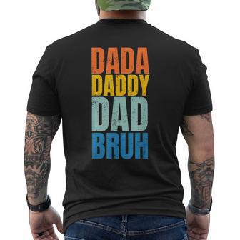 Funny Fathers Day Vintage Dada Daddy Dad Bruh Fathers Day  Mens Back Print T-shirt