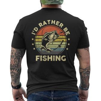 Fishing Bass Fish Dad I'd Rather Be Fishing Men's T-shirt Back Print - Monsterry UK
