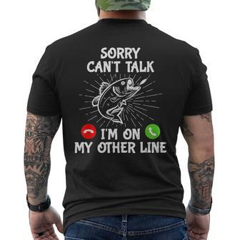 Funny Fishing Im On My Other Line Fisherman Bass Fishing Mens Back Print T-shirt - Seseable
