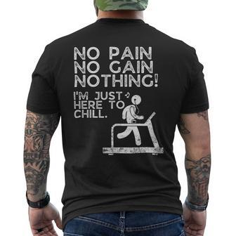 Funny Fitness Shirt Saying Im Just Here To Chill Workout Mens Back Print T-shirt - Monsterry