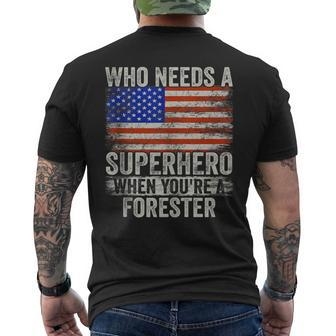 Forester Superhero Vintage For Dad Men's T-shirt Back Print | Mazezy
