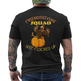 Friendsgiving Squad This Thanksgiving Day Turkey Men's T-shirt Back Print - Seseable