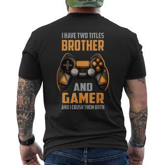 Gamer For Brother Ns Boys Video Gaming Men's T-shirt Back Print - Monsterry